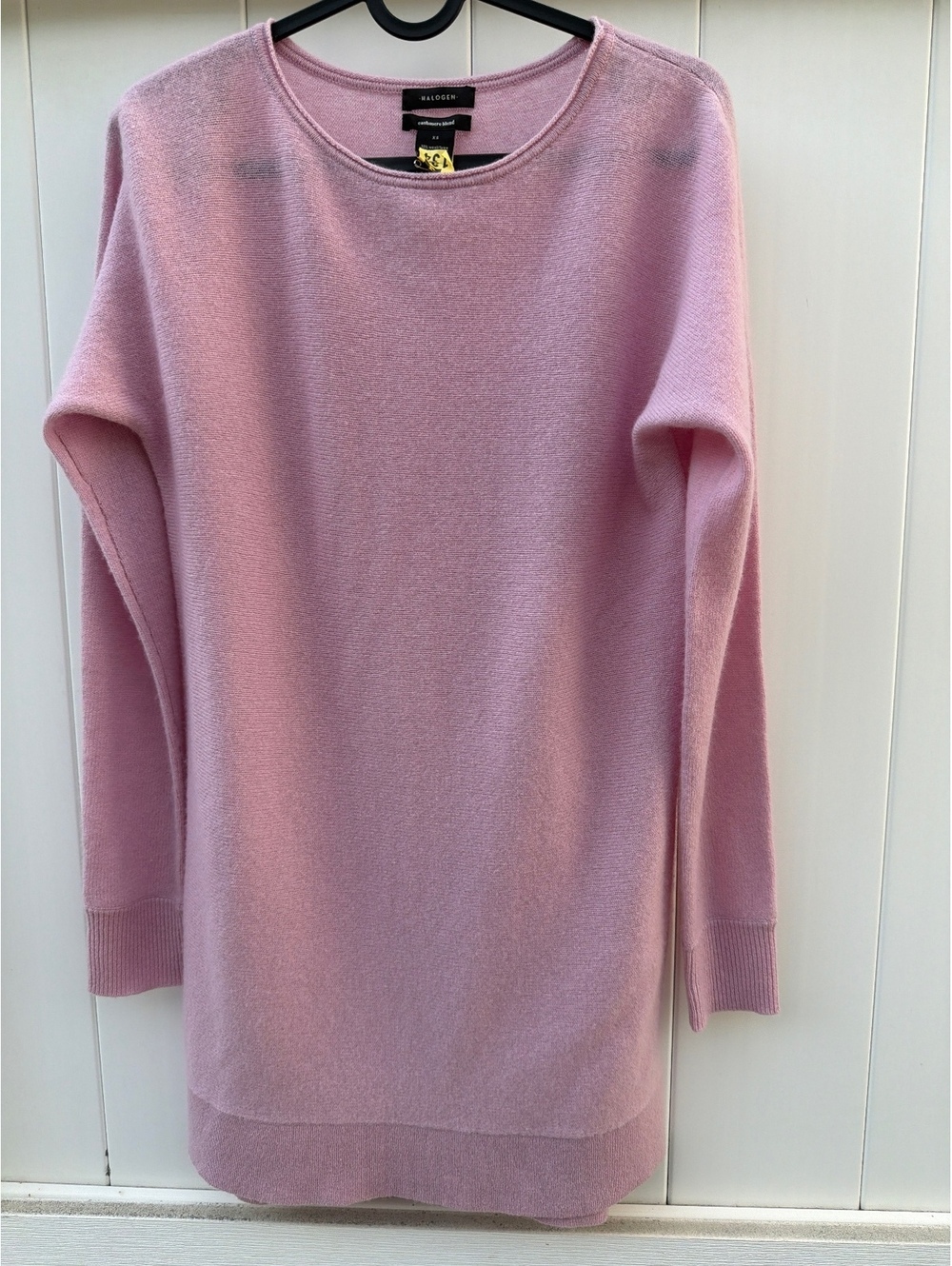 Halogen Women's XS Pink Cashmere Blend Long Sleeve Tunic Sweater